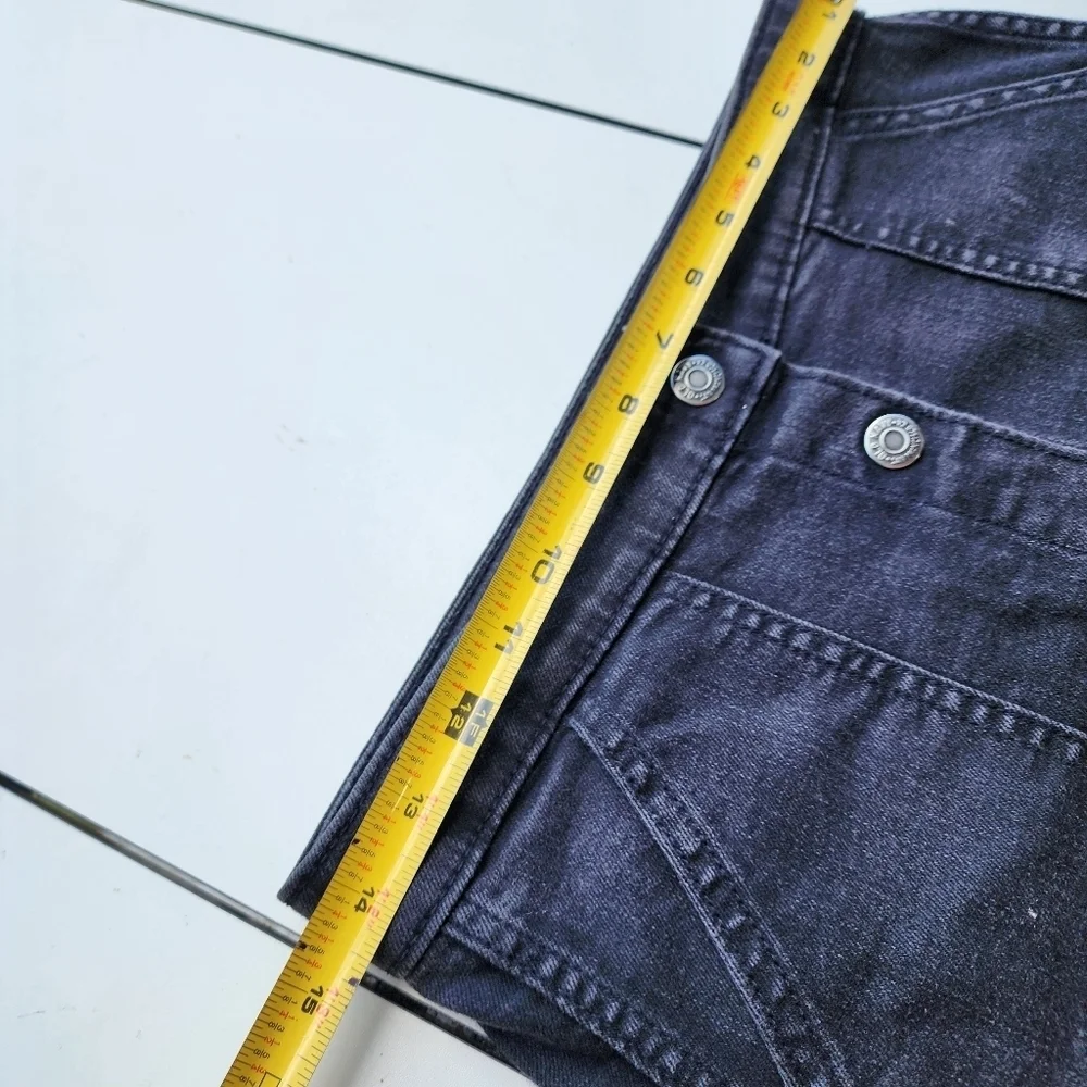 Old Navy Girl's Button Front Denim Jean Skirt Black Med Wash Sz XL (14)